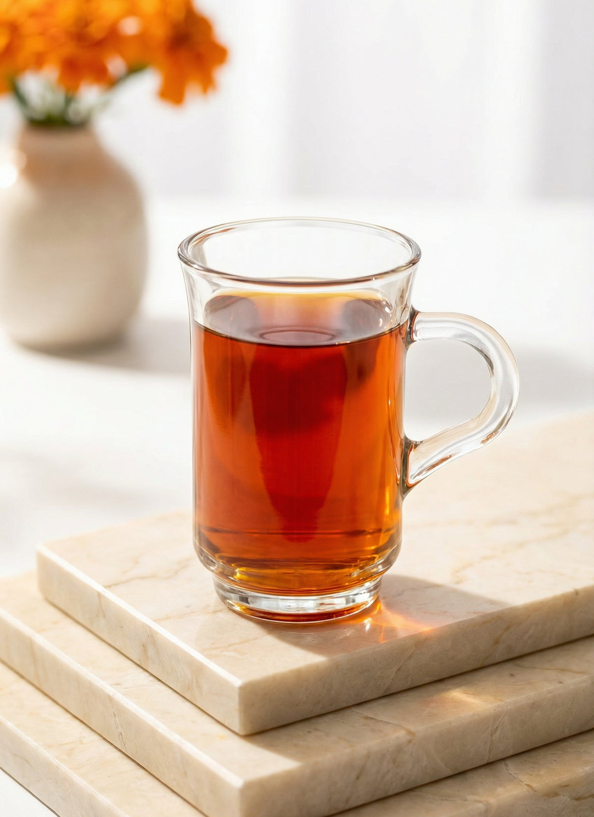 Ada Cam Kulplu Çay Bardağı