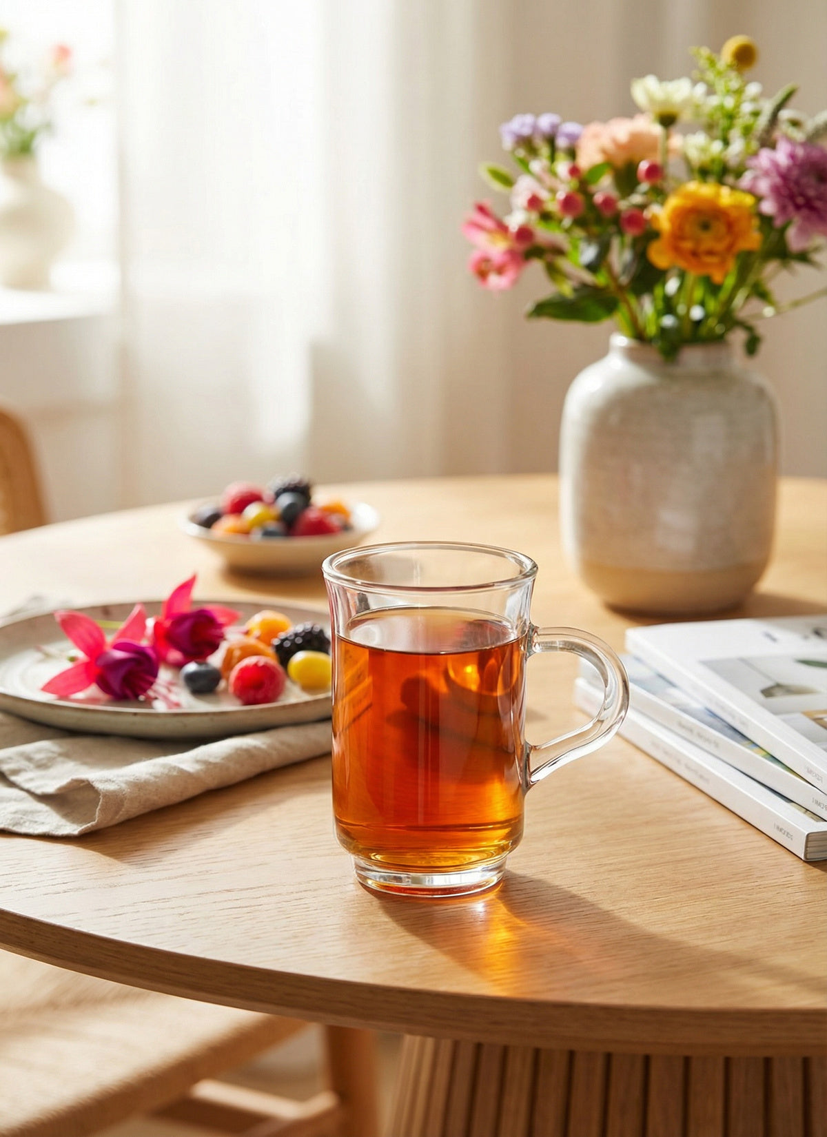 Ada Cam Kulplu Çay Bardağı