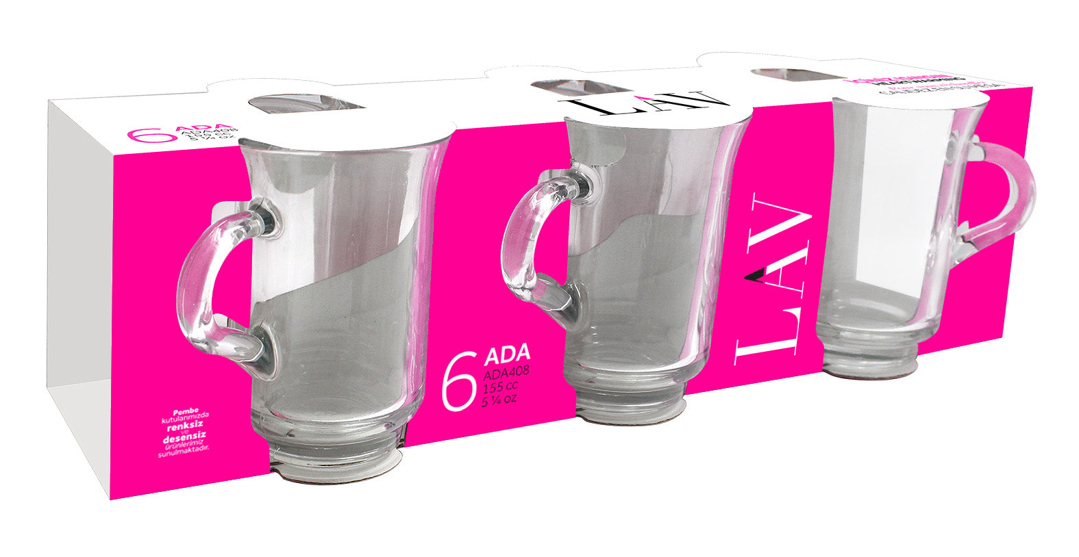 Ada Cam Kulplu Çay Bardağı