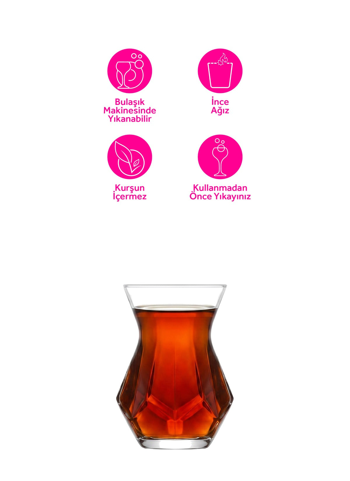 Alya Cam Çay Bardağı