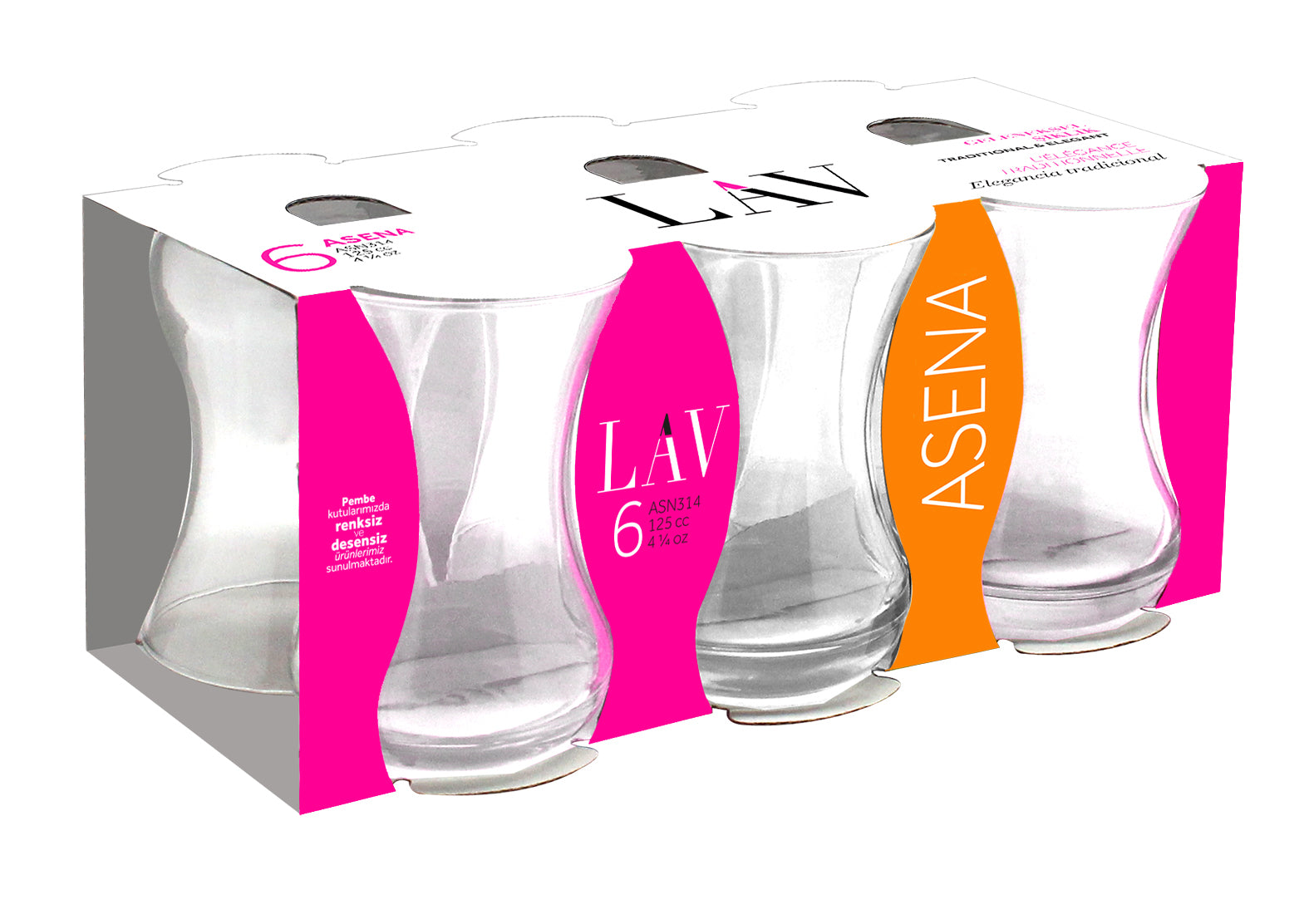 Asena Cam Çay Bardağı