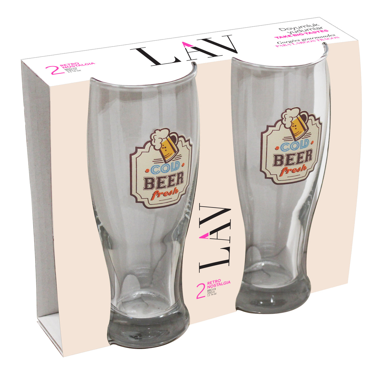 Retro Cam Bira Bardağı