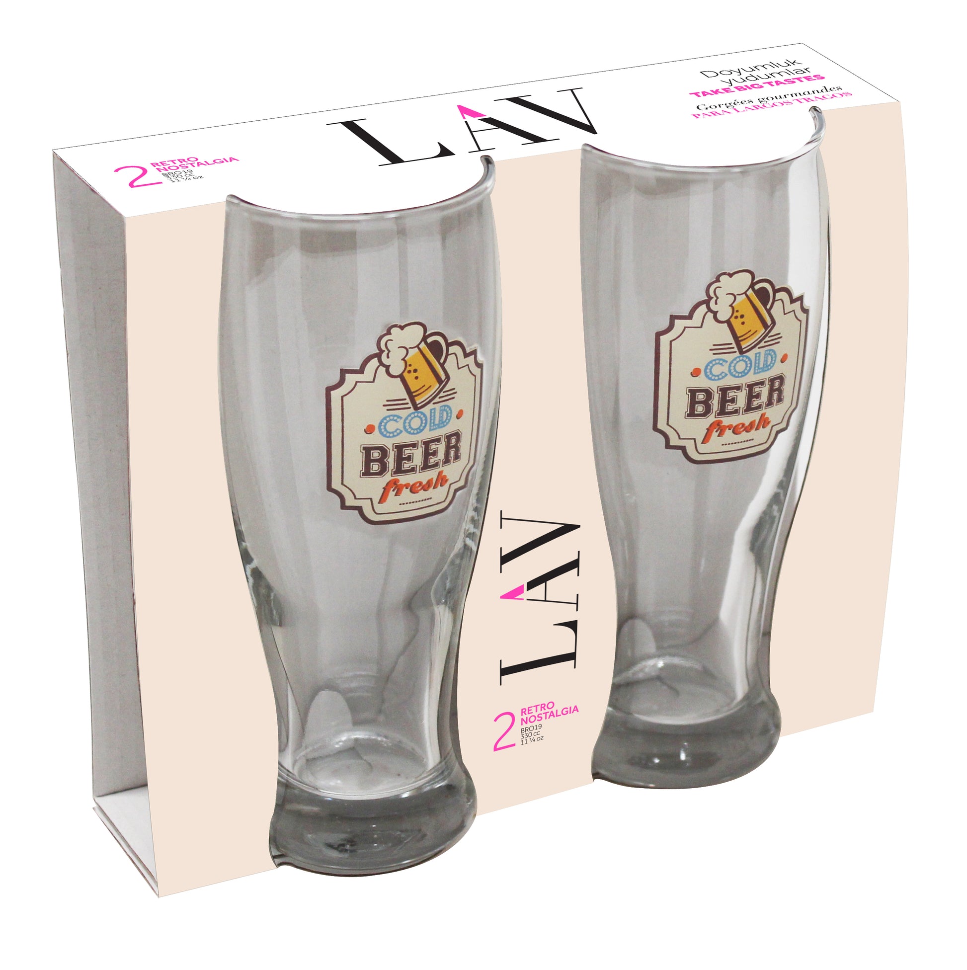 Retro Cam Bira Bardağı