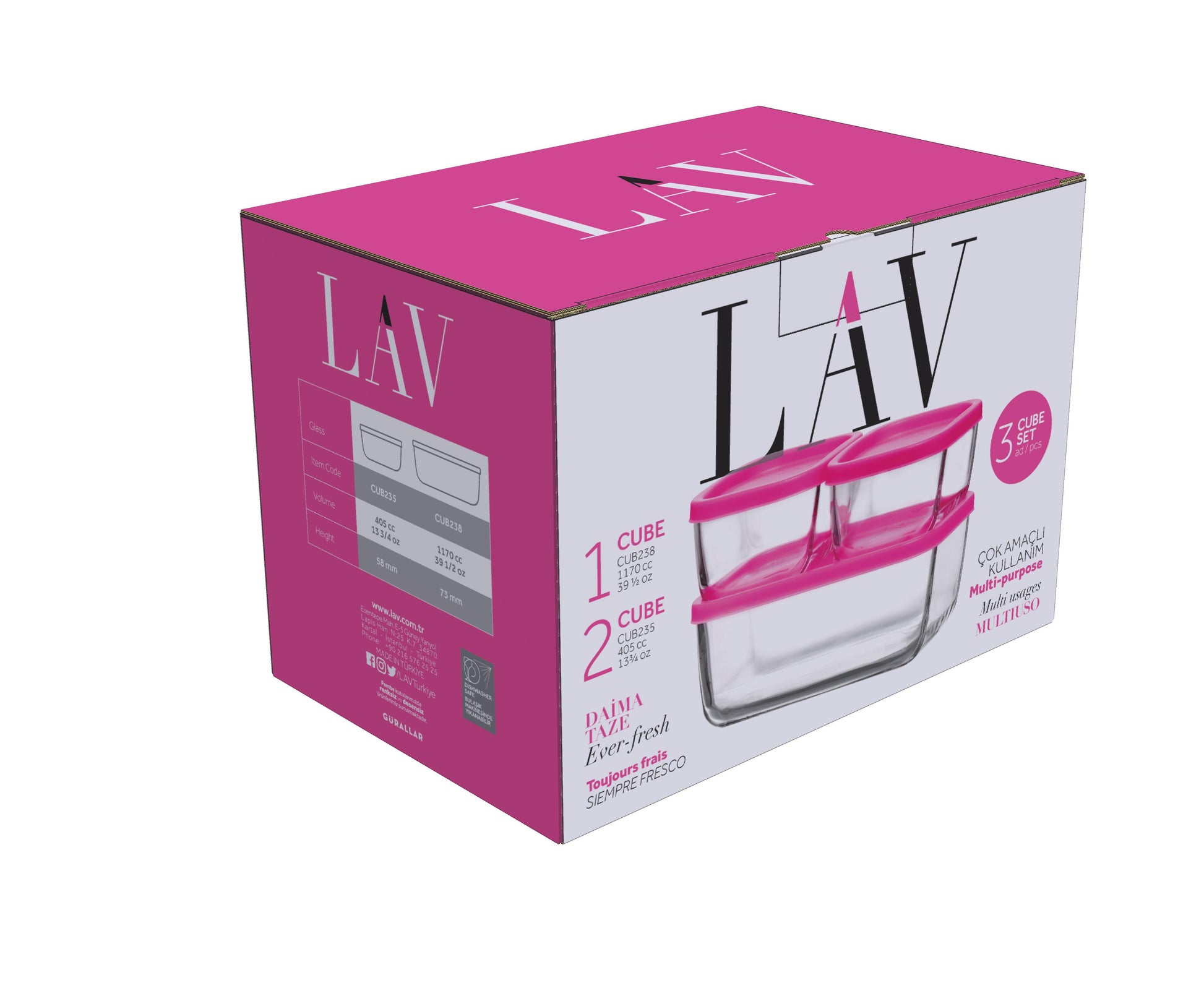 Cube Cam Saklama Kabı Seti