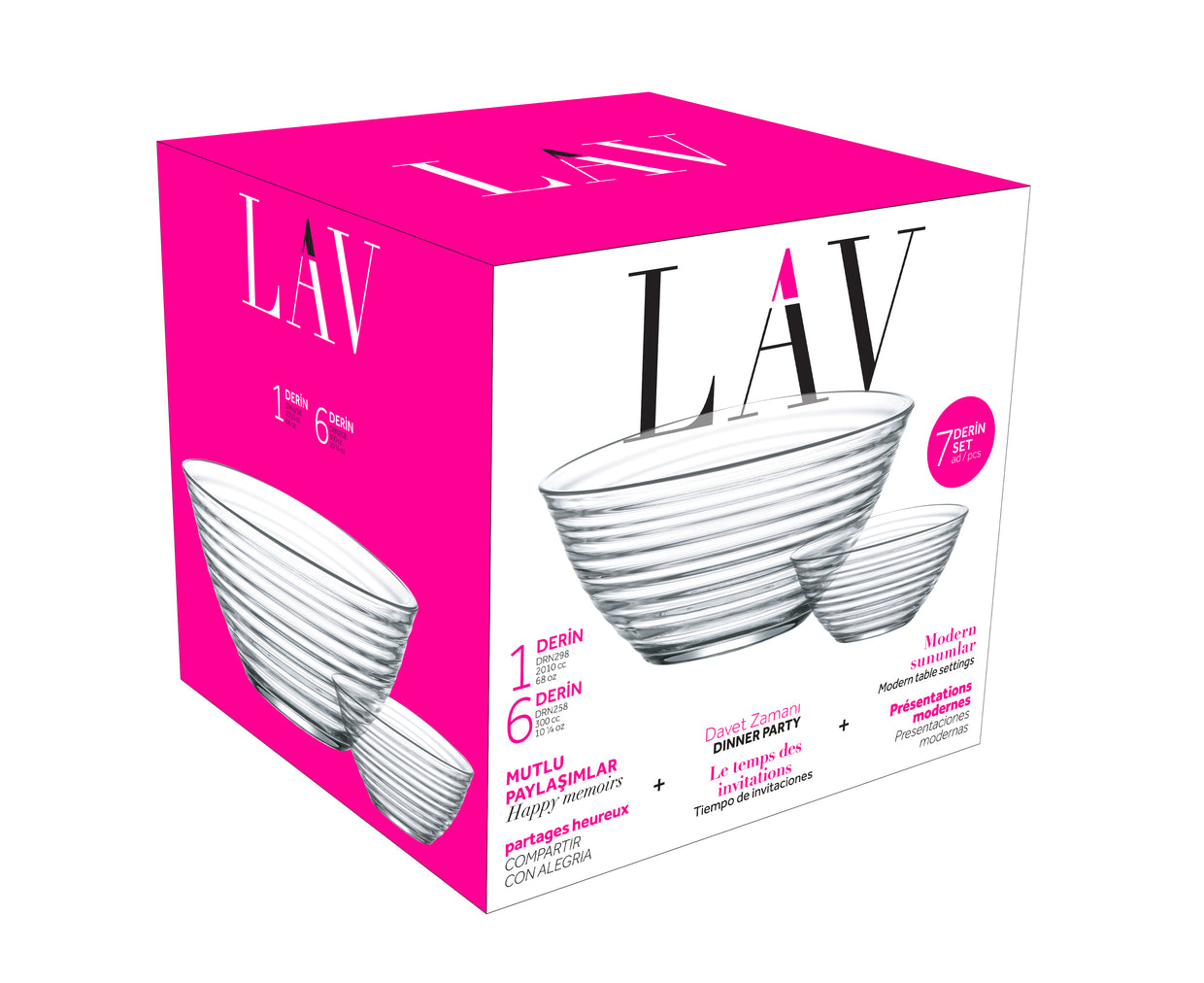 Derin Cam Kase Takımı