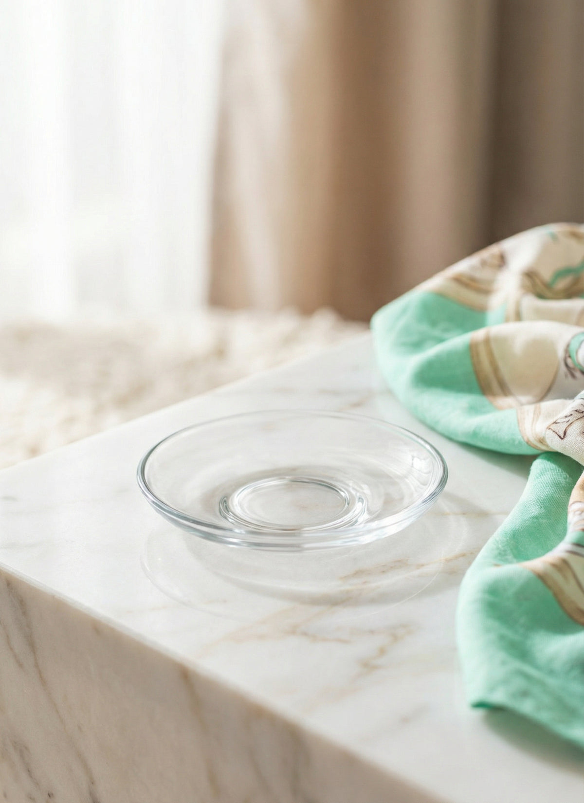 Demet Cam Çay Tabağı