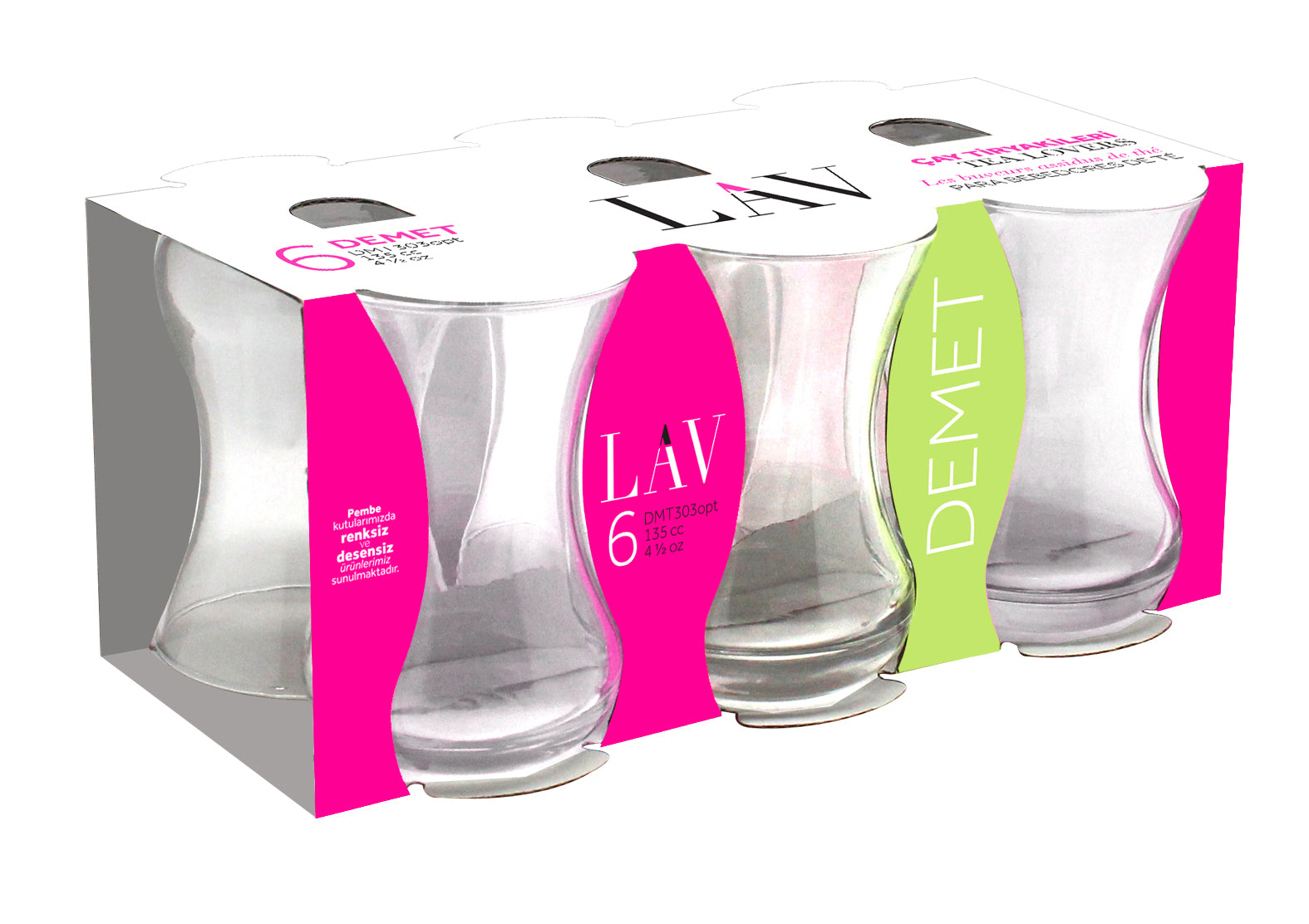 Demet Cam Çay Bardağı