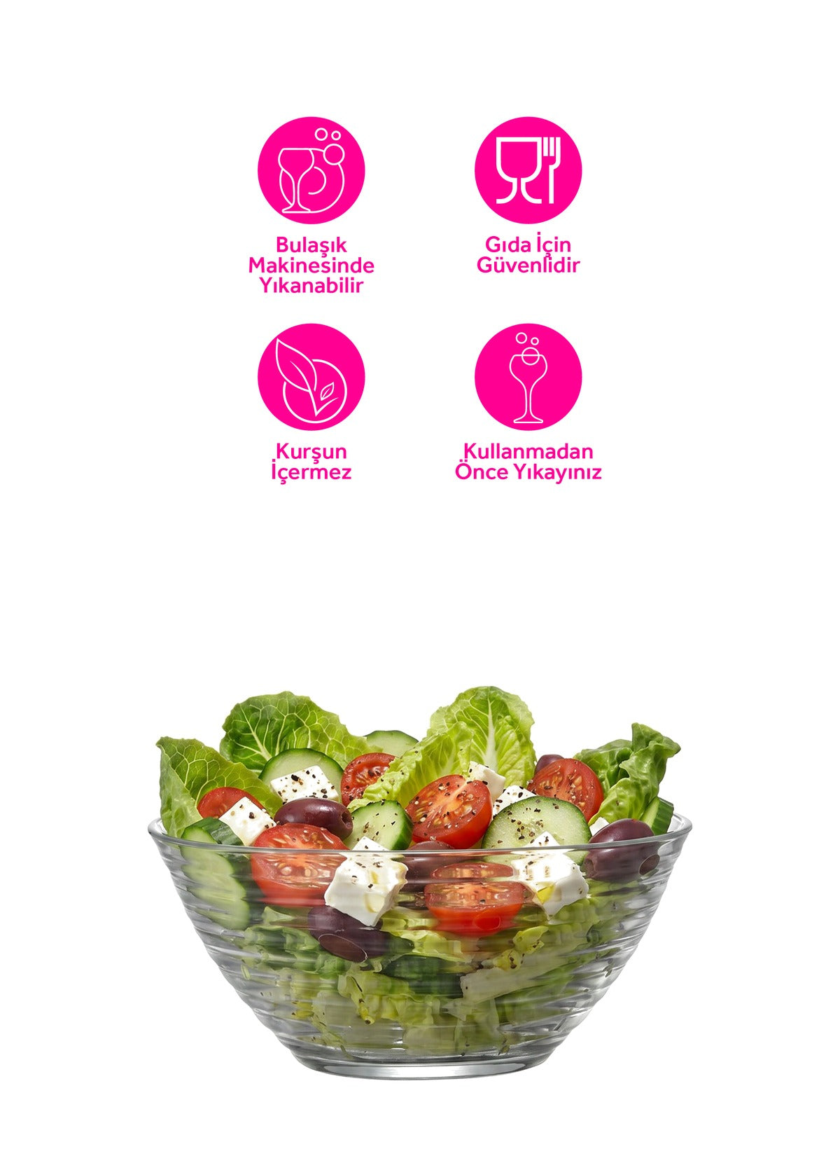 Derin Cam Salata Kasesi