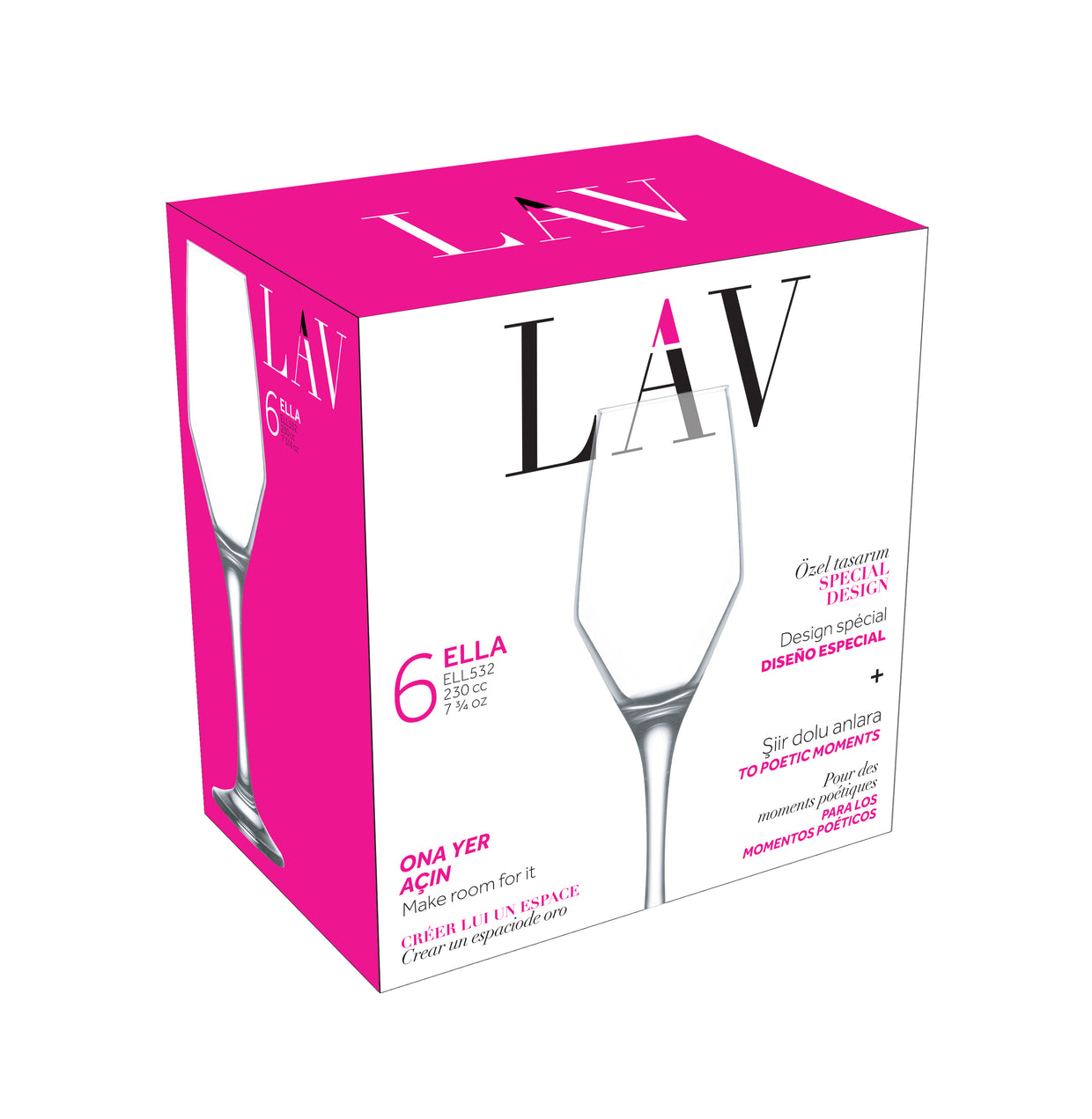 Ella Cam Şampanya Kadehi