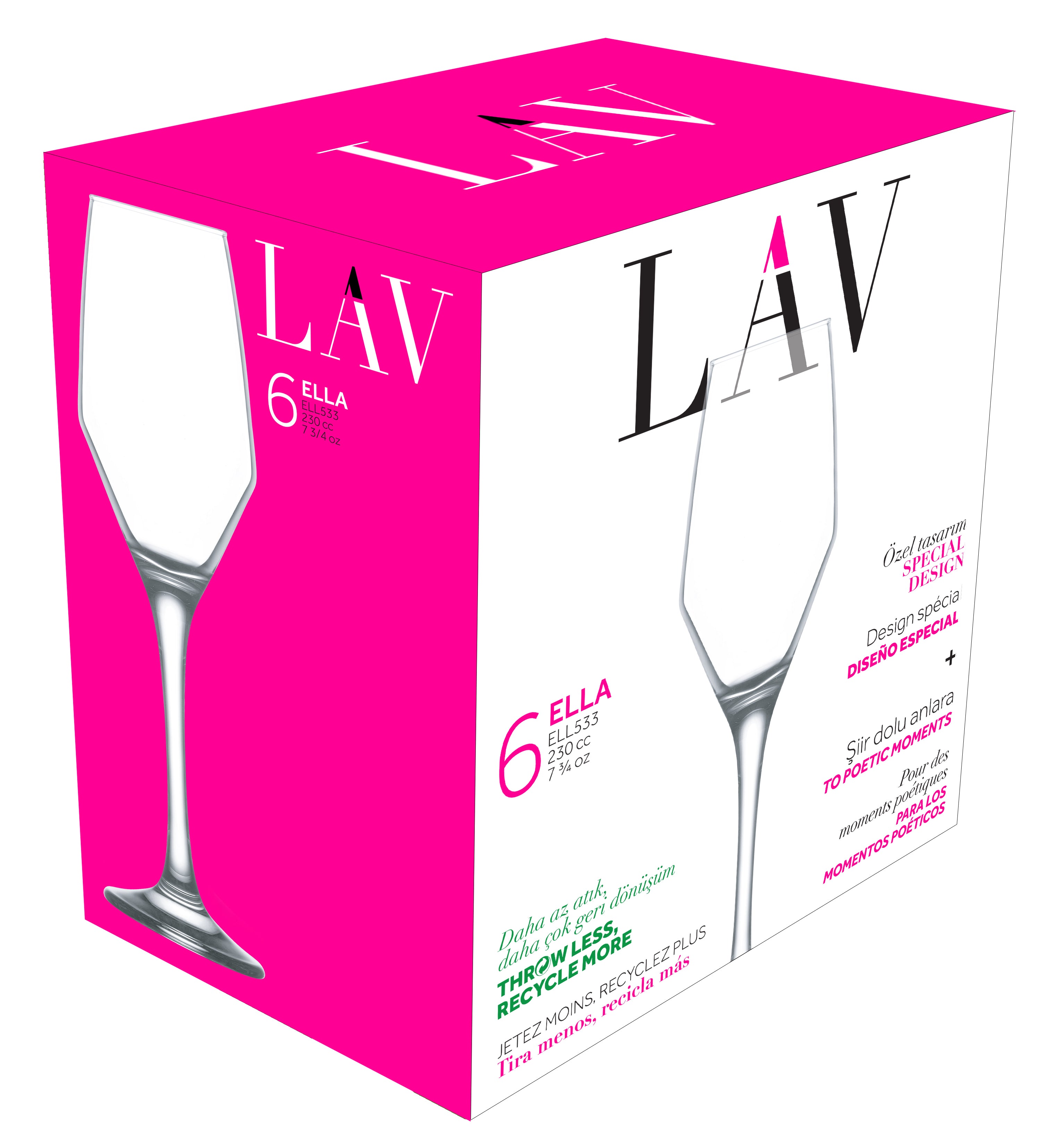 Ella Cam Şampanya Kadehi