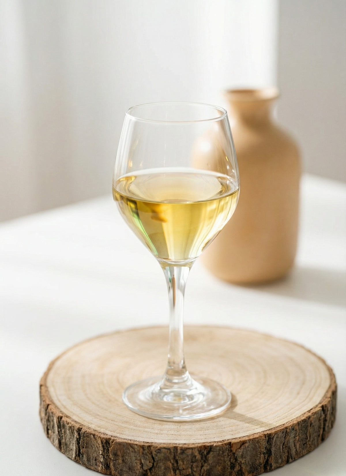 Ella Cam Beyaz Şarap Kadehi