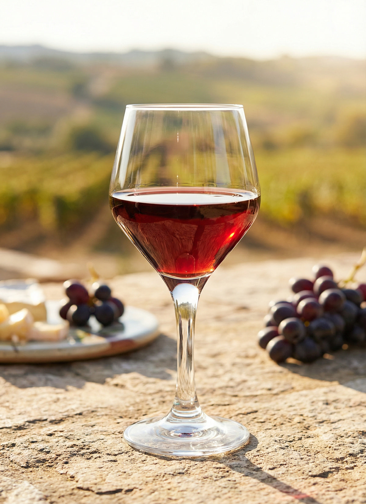 Ella Cam Beyaz Şarap Kadehi