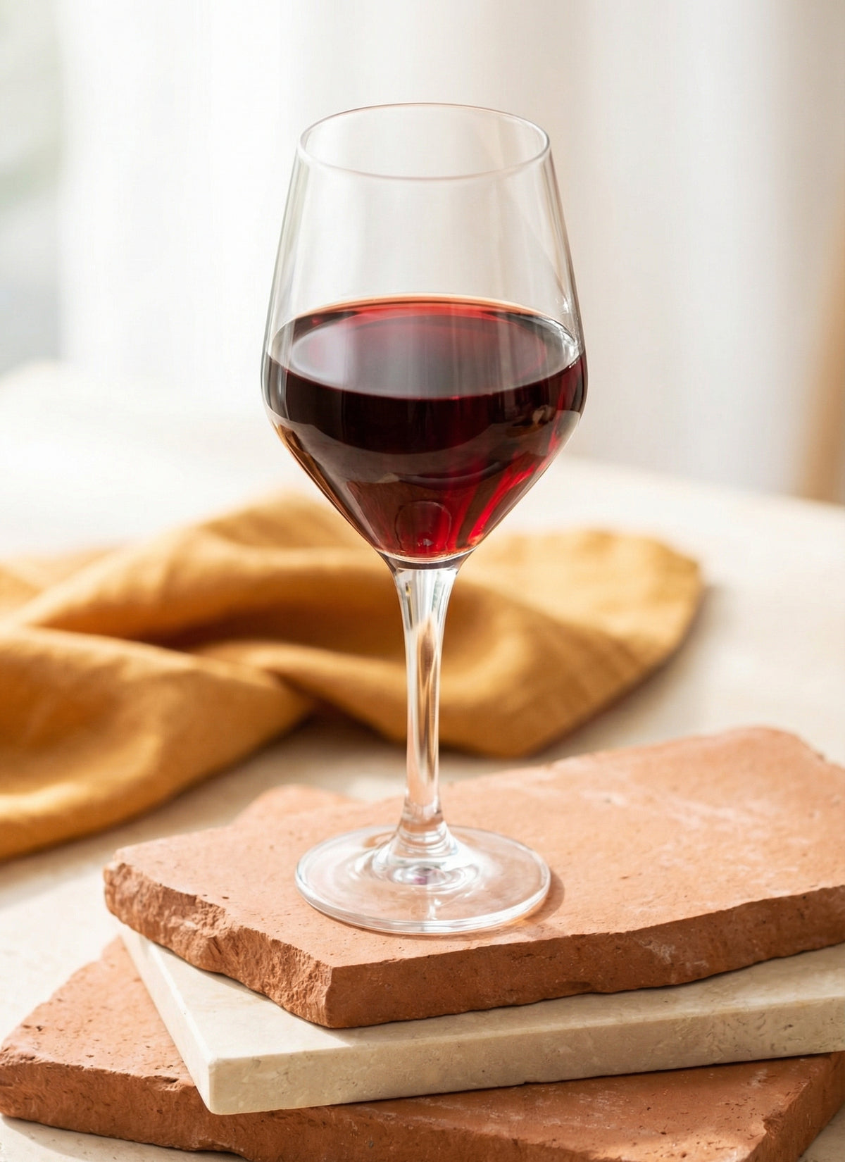 Ella Cam Kırmızı Şarap Kadehi