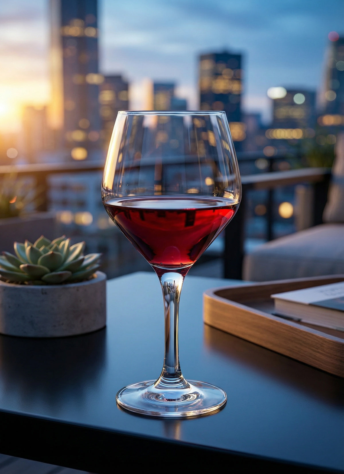 Ella Cam Kırmızı Şarap Kadehi