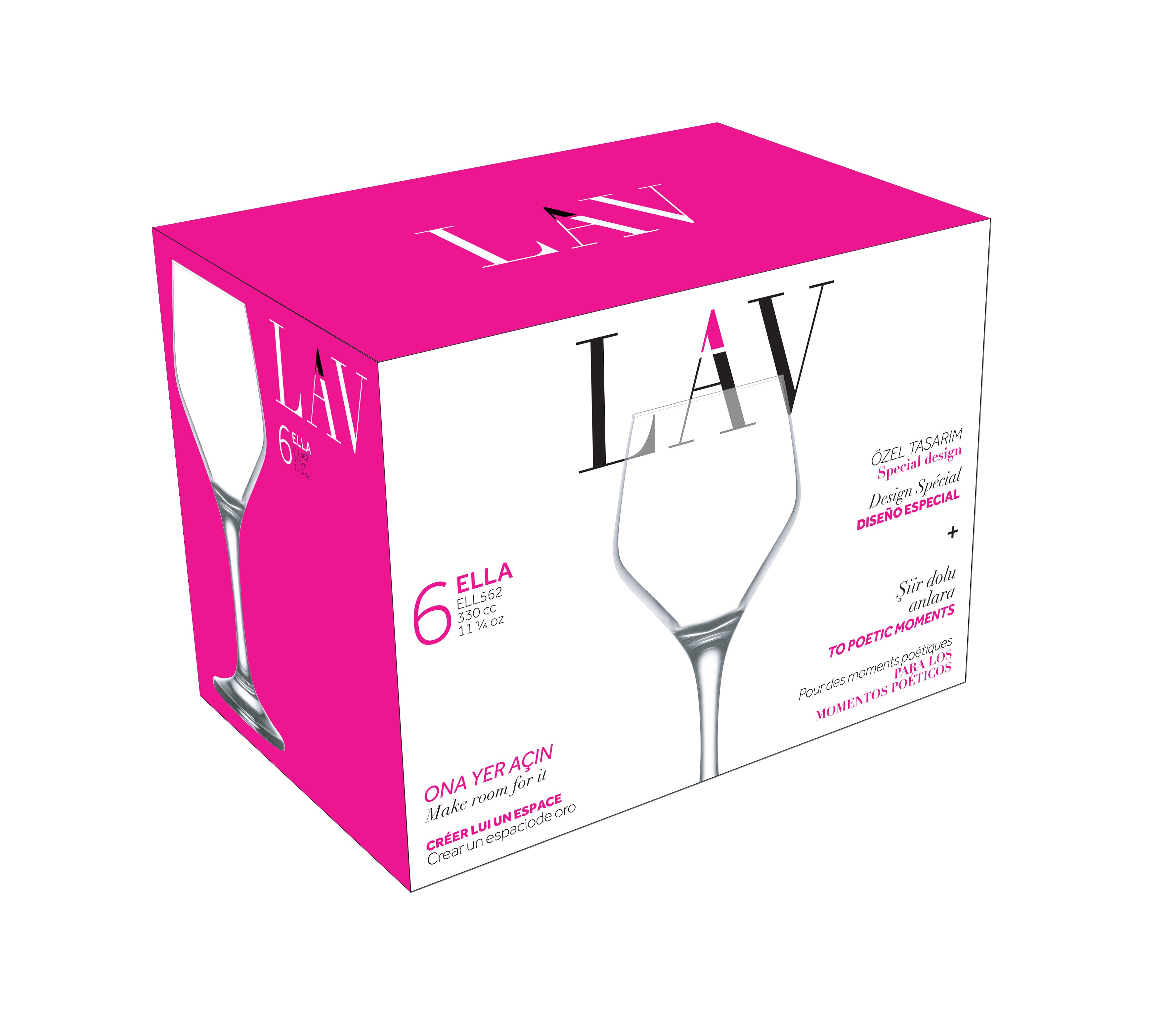 Ella Cam Kırmızı Şarap Kadehi