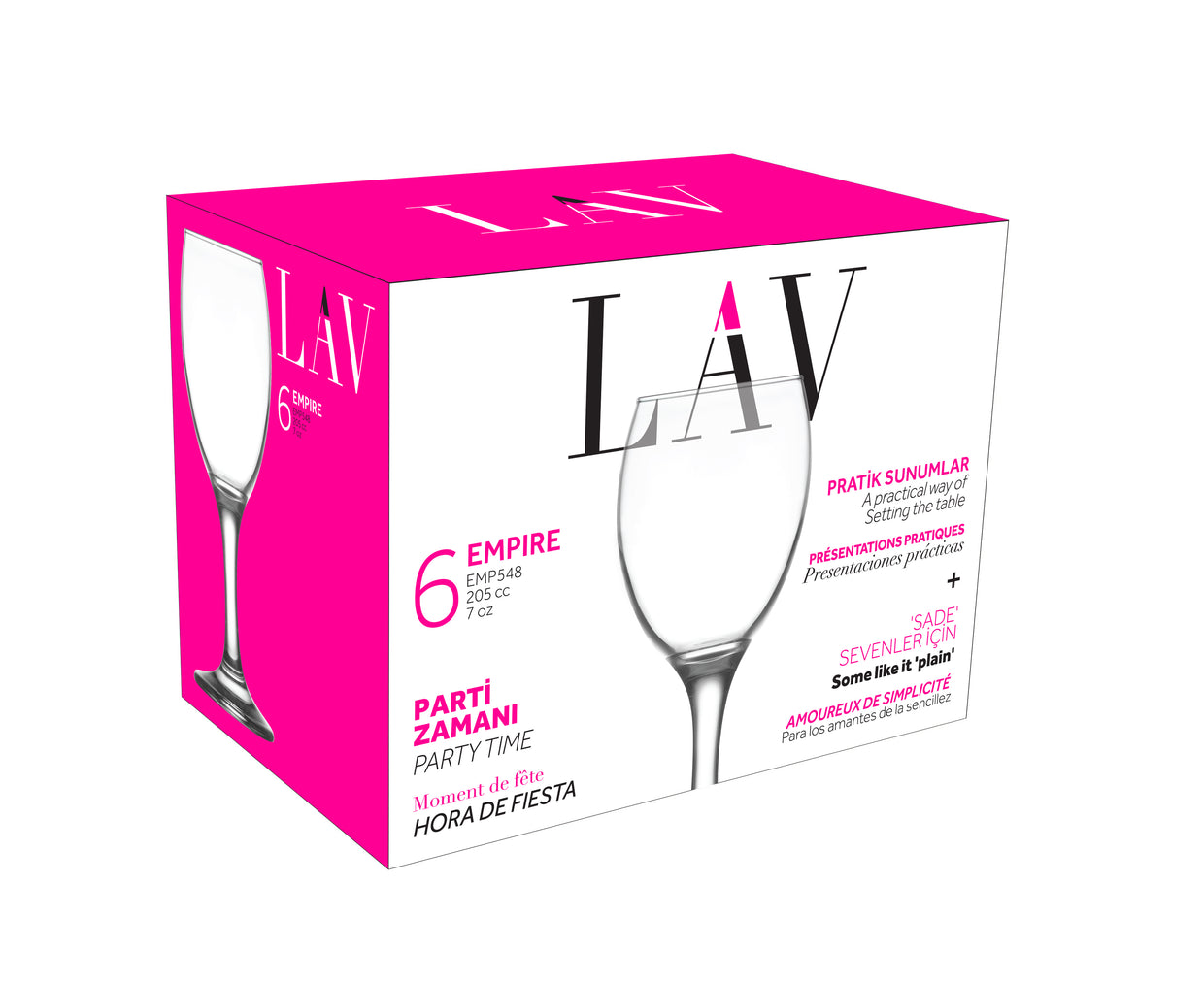 Empire Cam Beyaz Şarap Kadehi