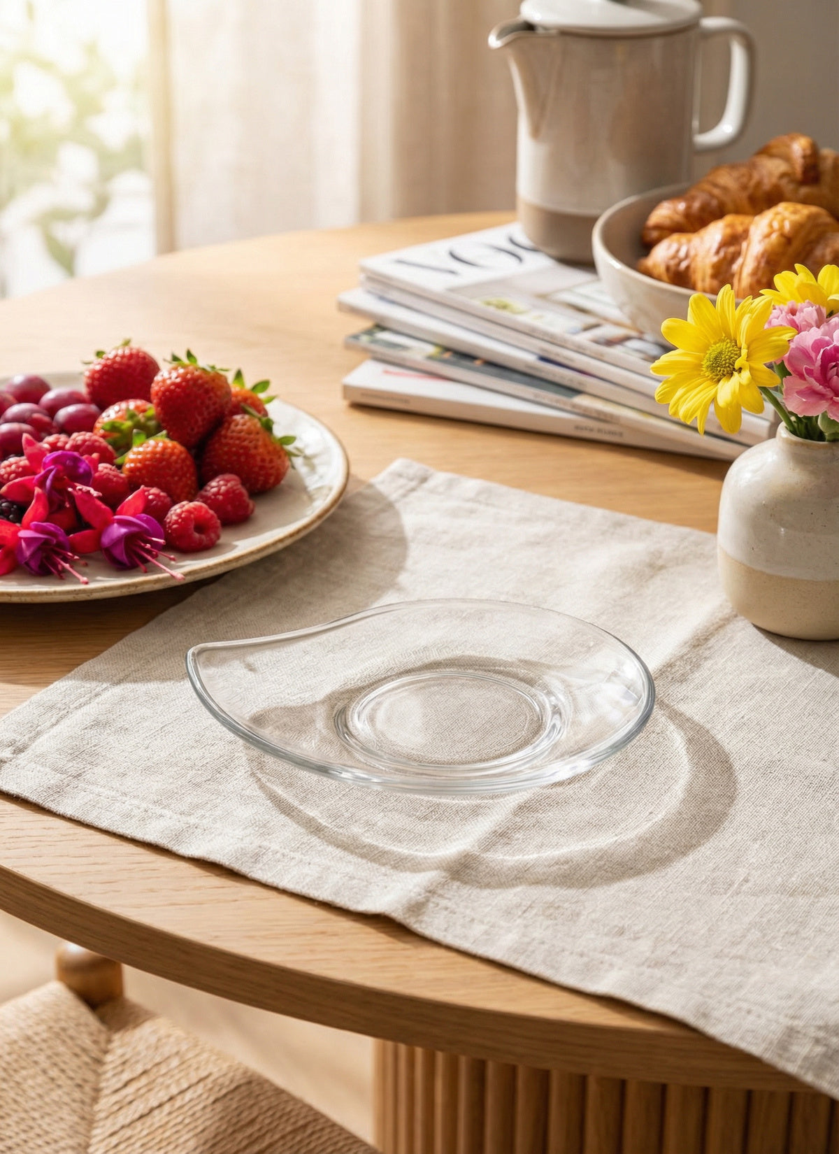 Eva Cam Çay Tabağı