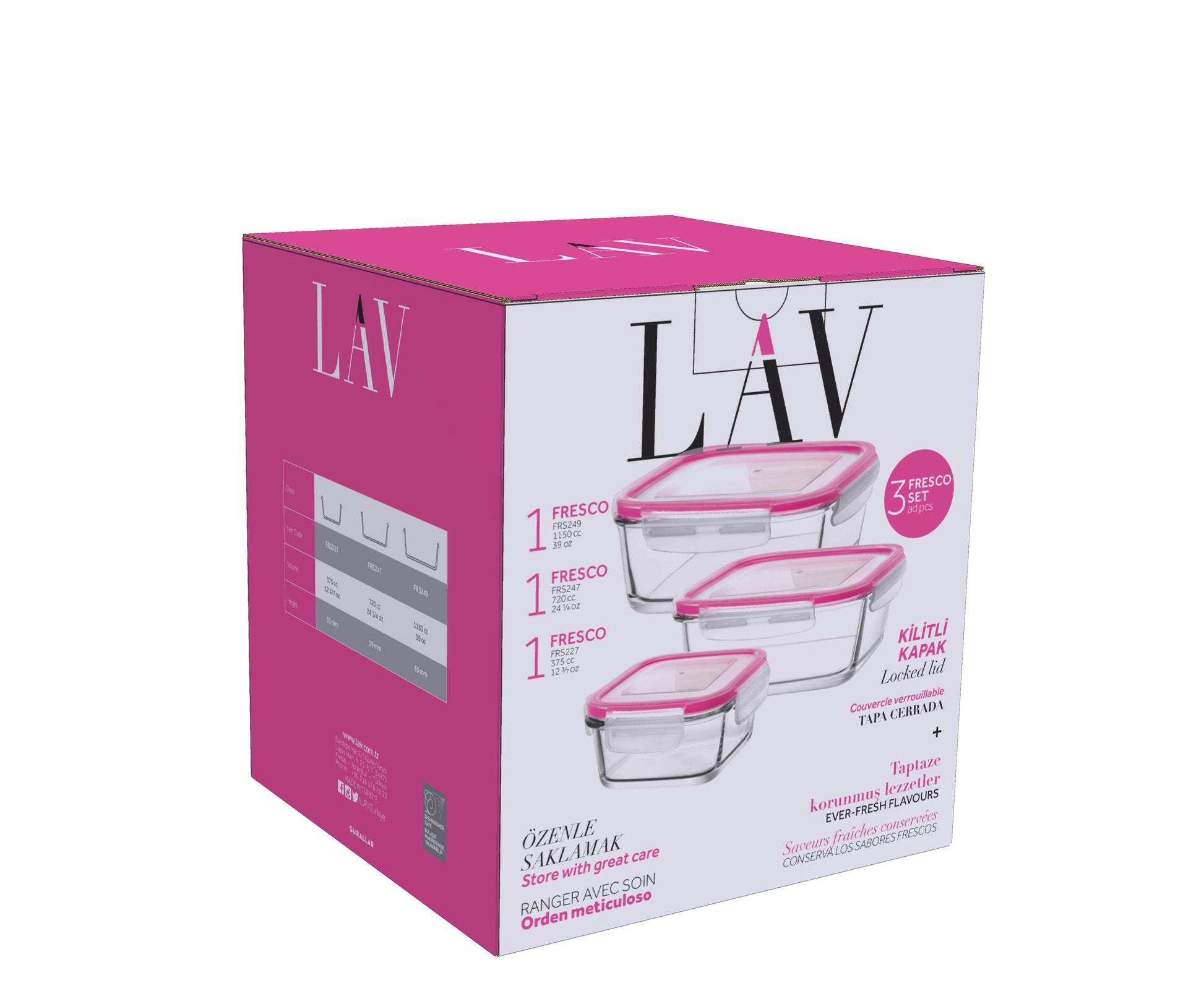 Fresco Cam Saklama Kabı Seti