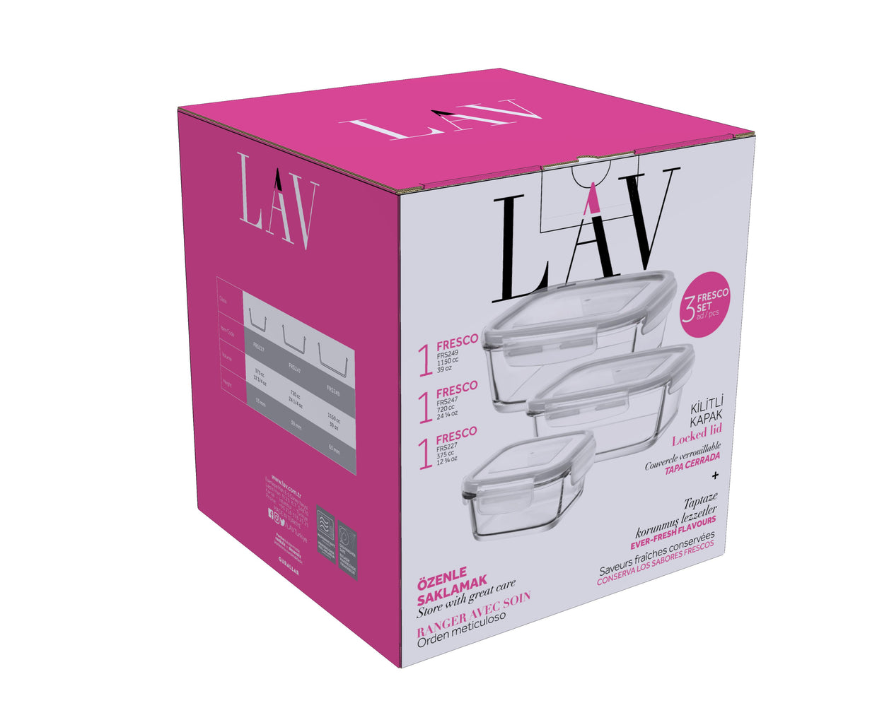 Fresco Cam Saklama Kabı Seti