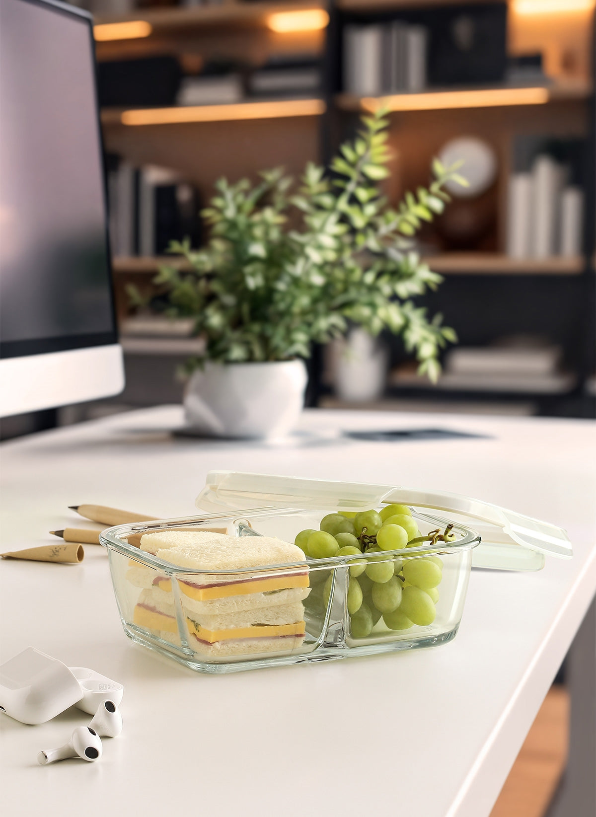 Fresco Cam Bölmeli Saklama Kabı