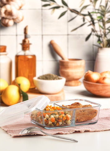 Fresco Cam Bölmeli Saklama Kabı