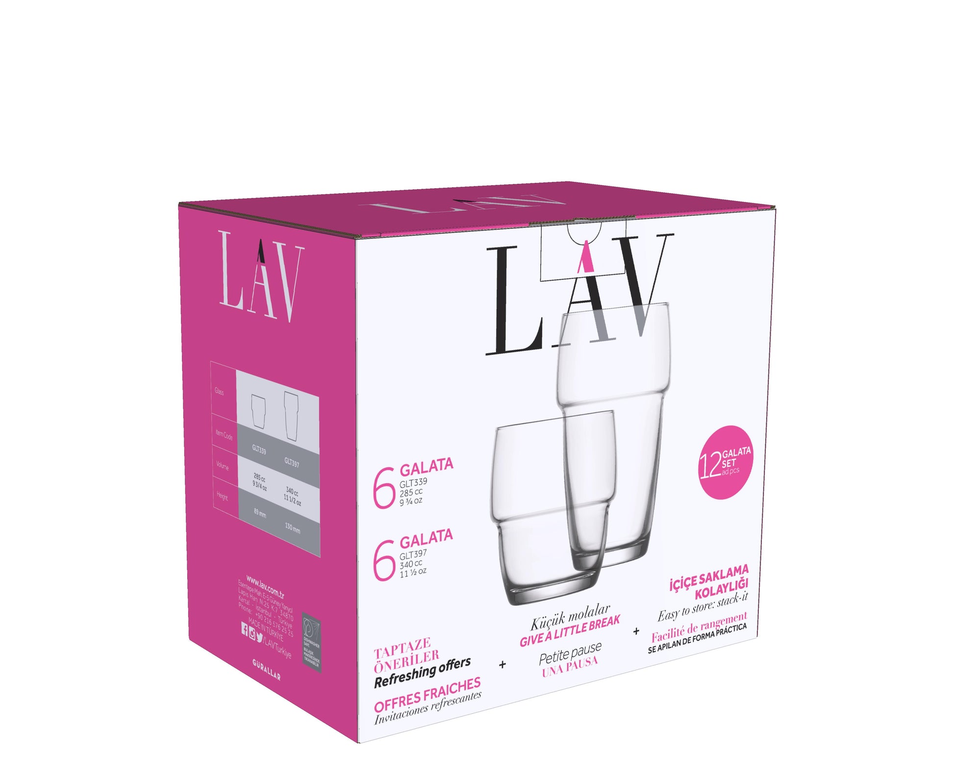 Galata Cam Bardak Seti