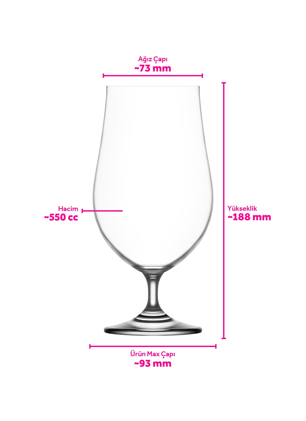 Gusto Cam Bira Bardağı