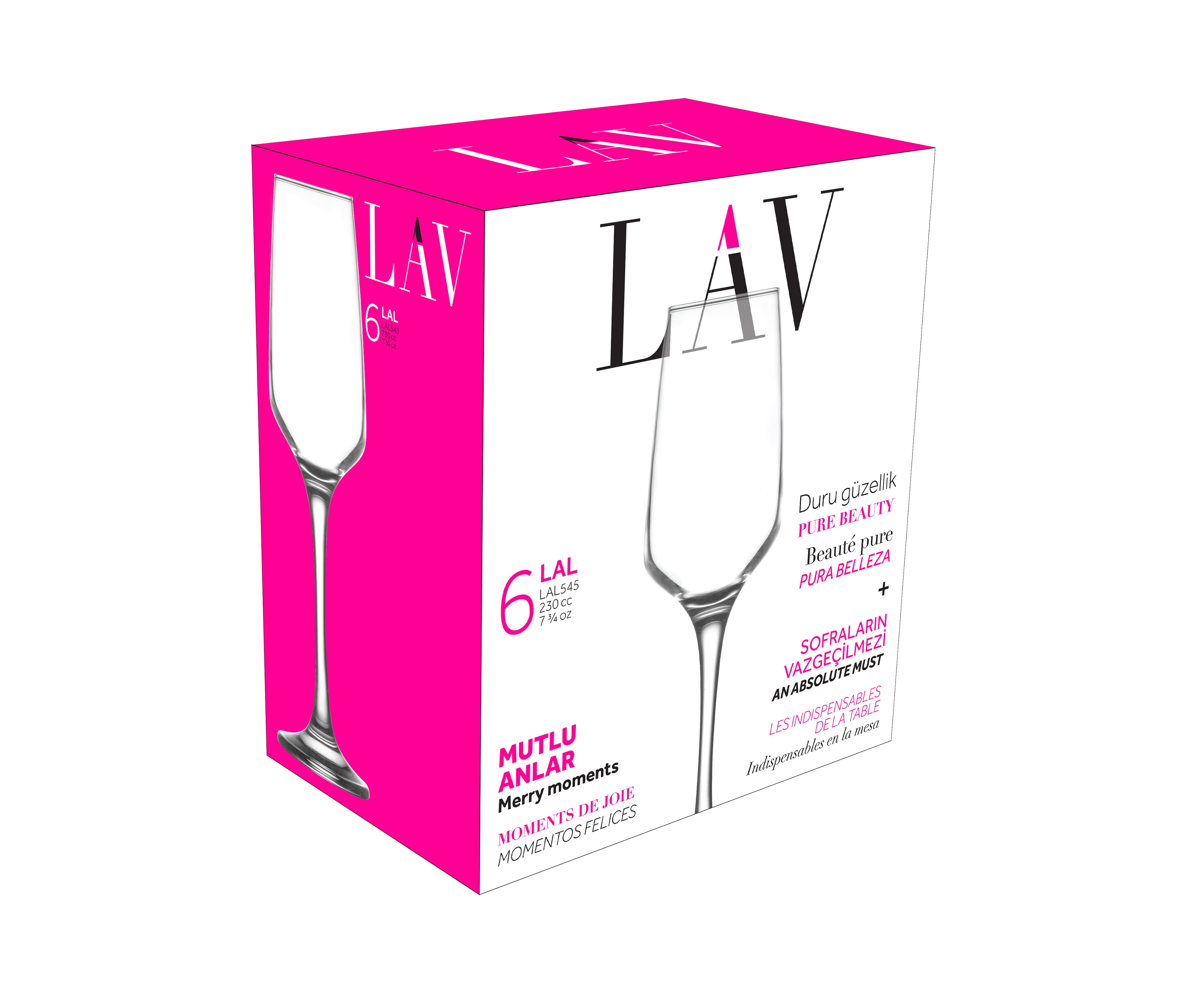 Lal Cam Şampanya Kadehi