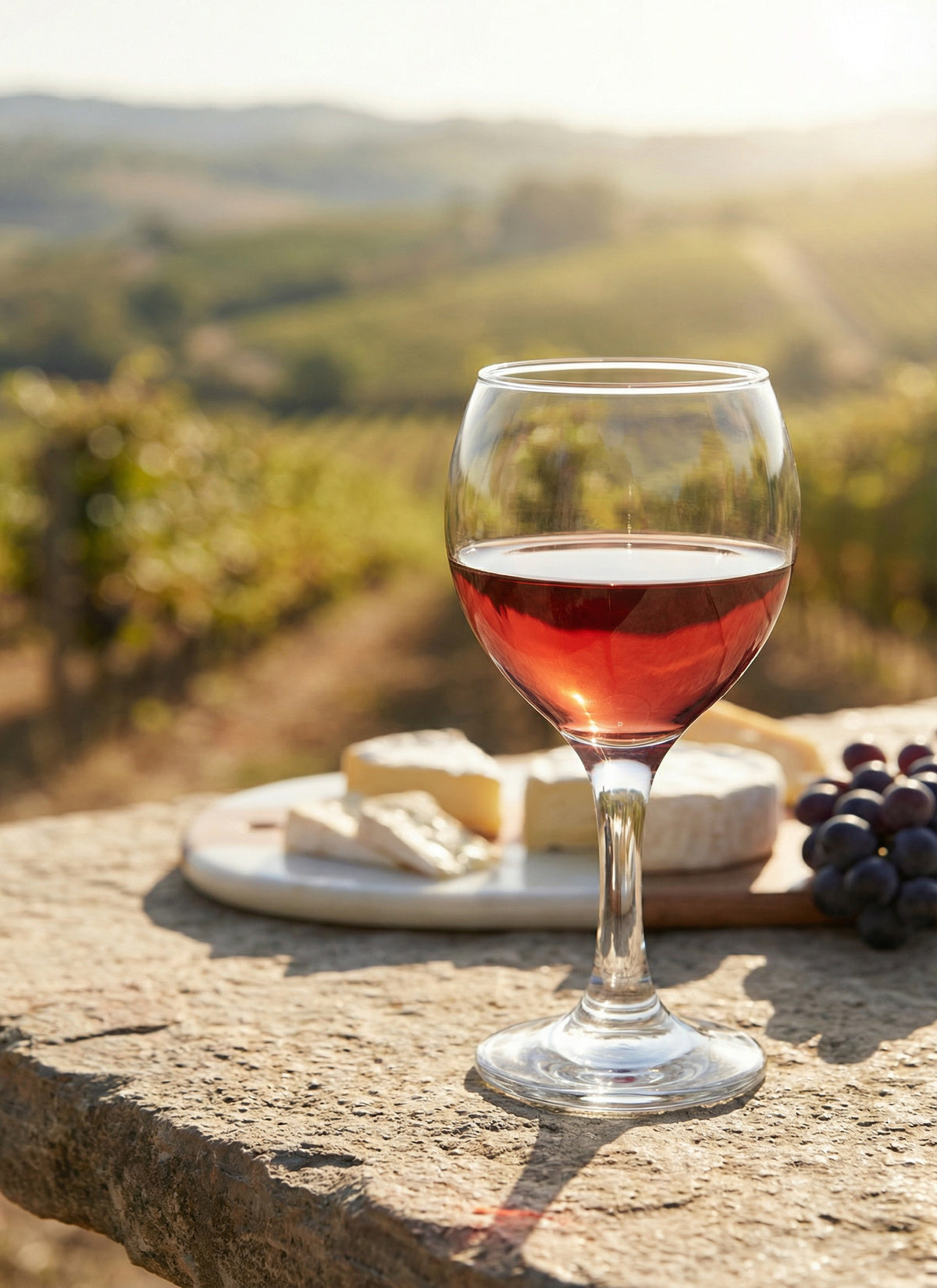 Misket Cam Kırmızı Şarap Kadehi