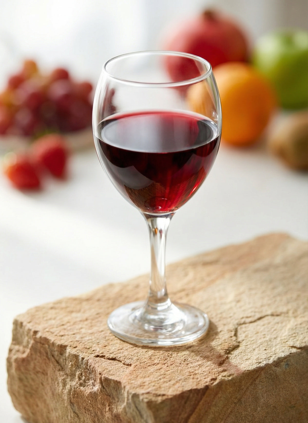 Misket Cam Kırmızı Şarap Kadehi