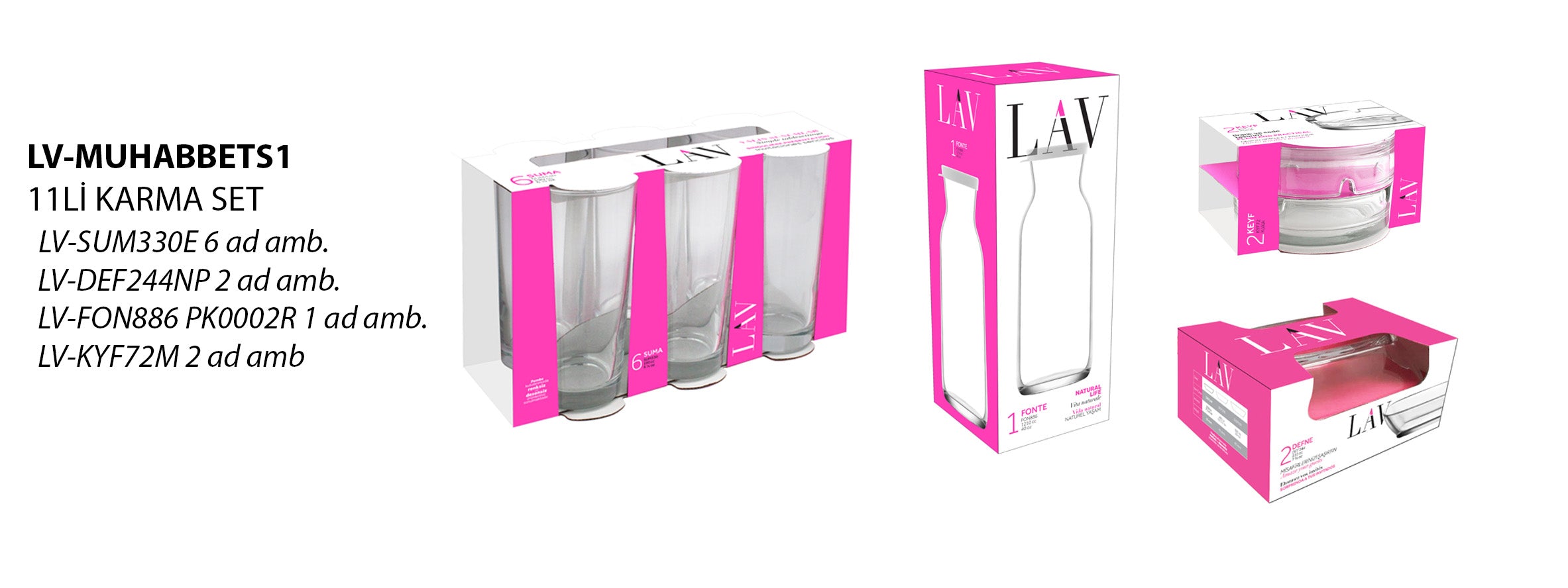 Muhabbet Cam Bardak Seti