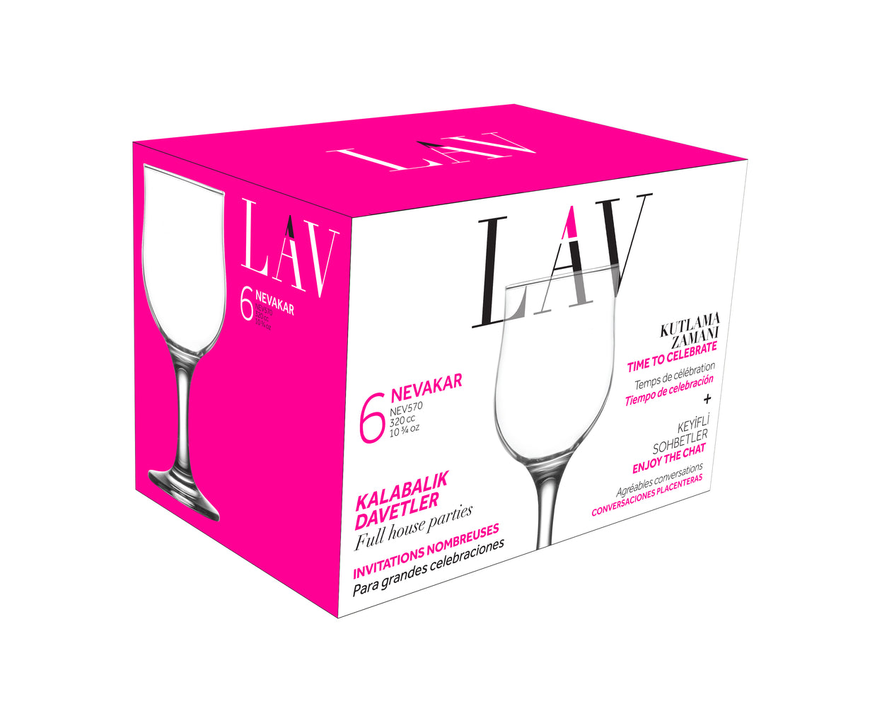 Nevakar Cam Kırmızı Şarap Kadehi