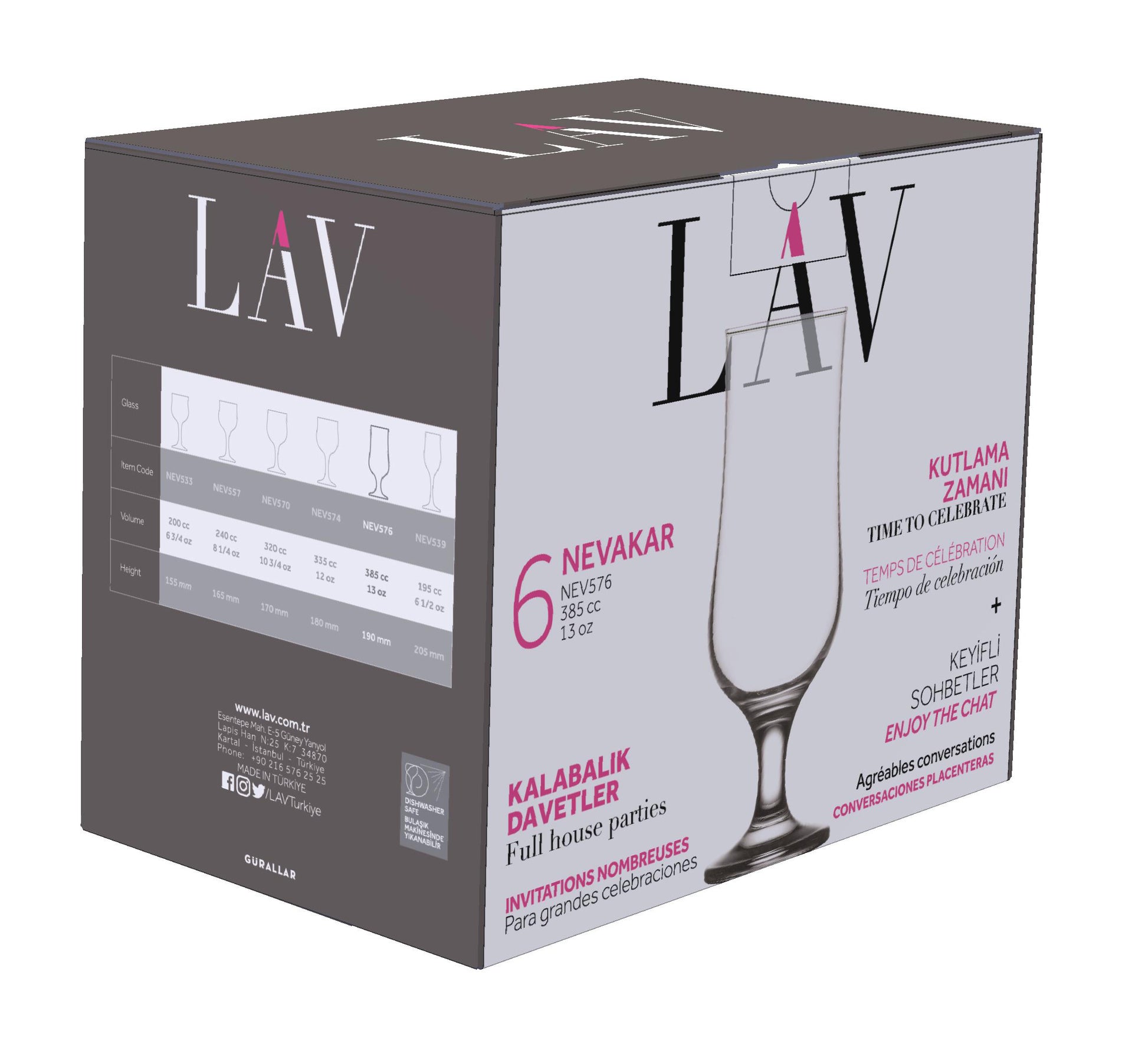 Nevakar Cam Kokteyl Bardağı