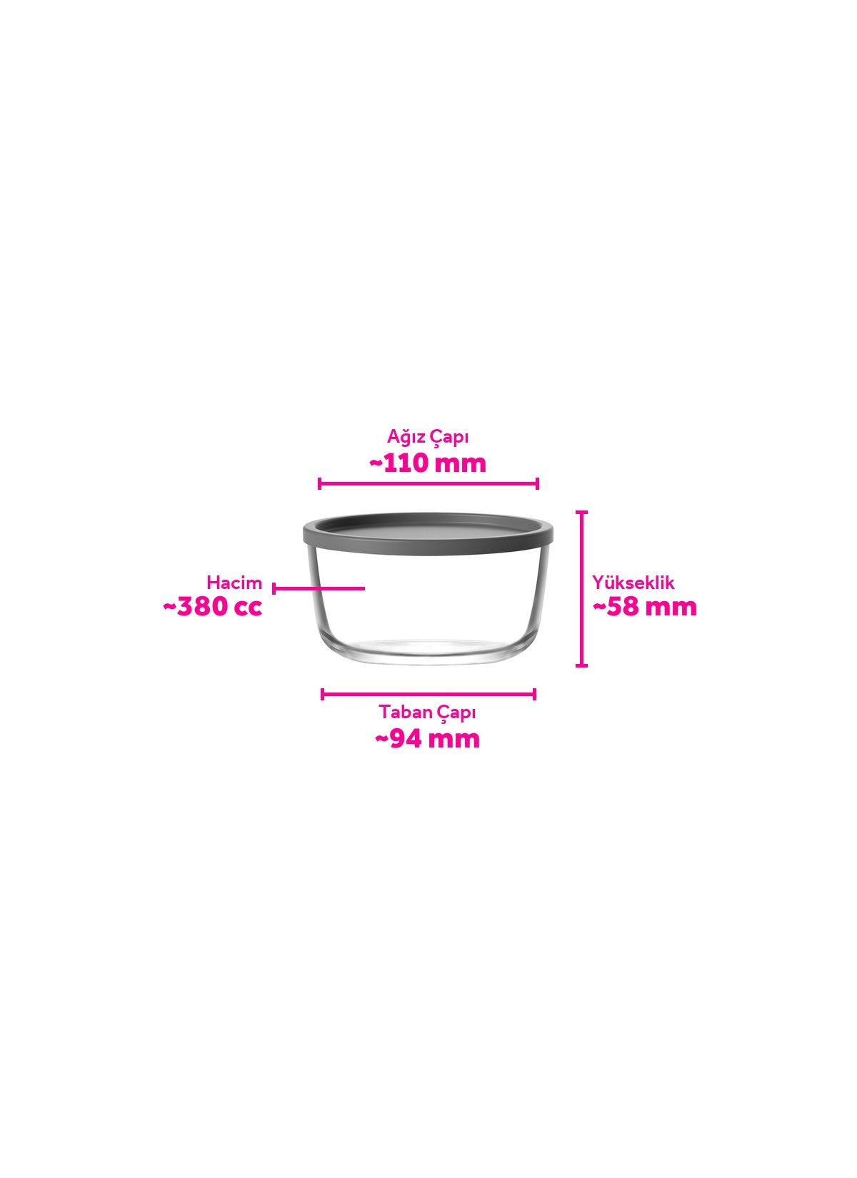 Round Cam Saklama Kabı