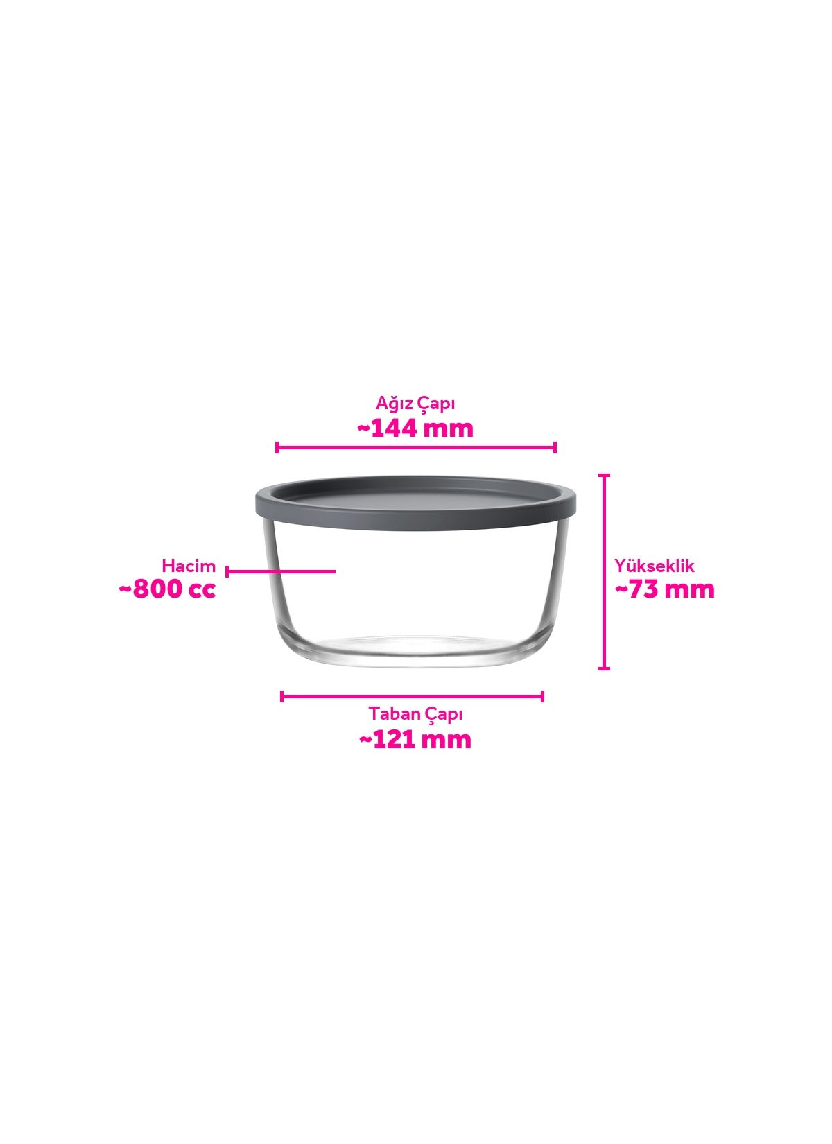 Round Cam Saklama Kabı