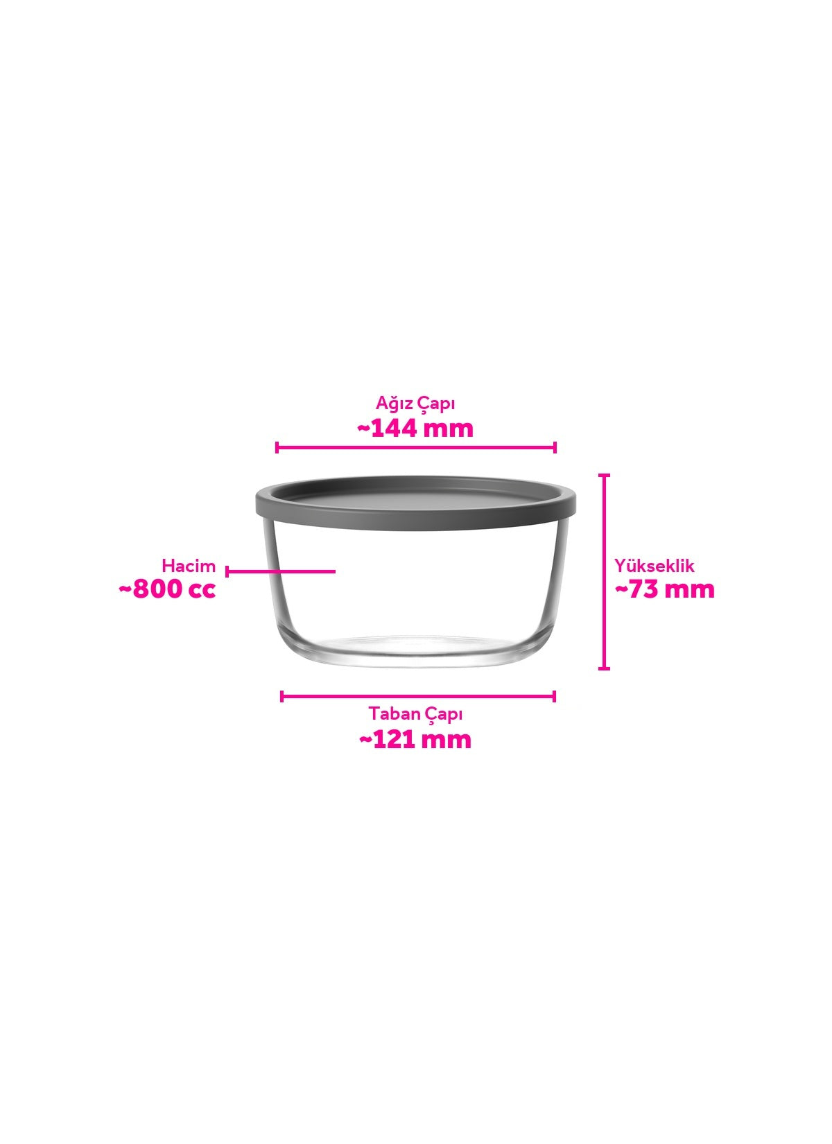 Round Cam Saklama Kabı