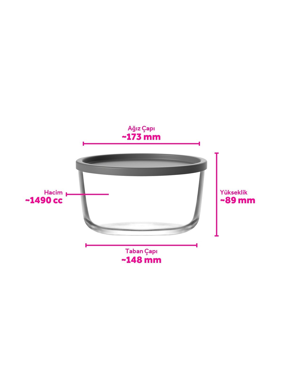 Round Cam Saklama Kabı