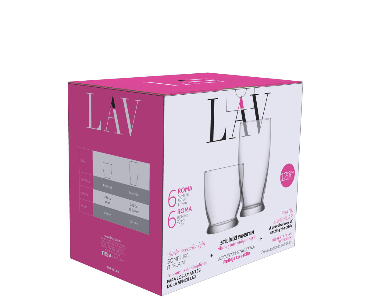 Roma Cam Bardak Seti