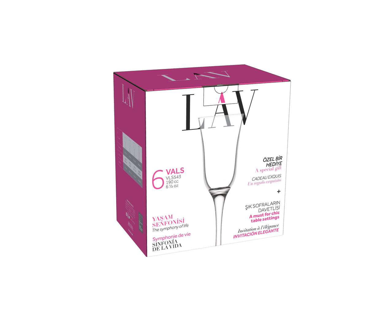 Vals Cam Şampanya Kadehi