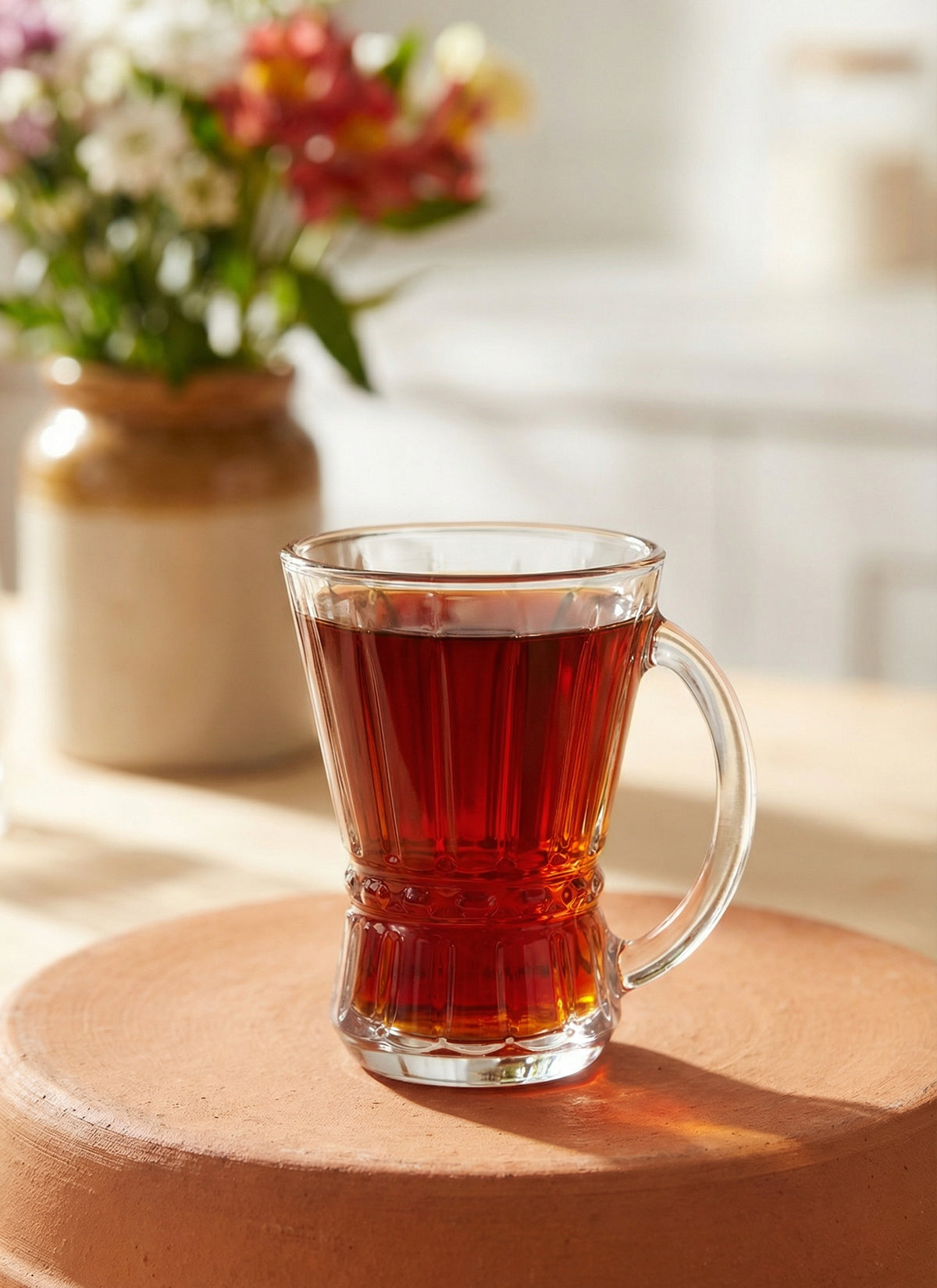 Venüs Cam Kulplu Çay Bardağı