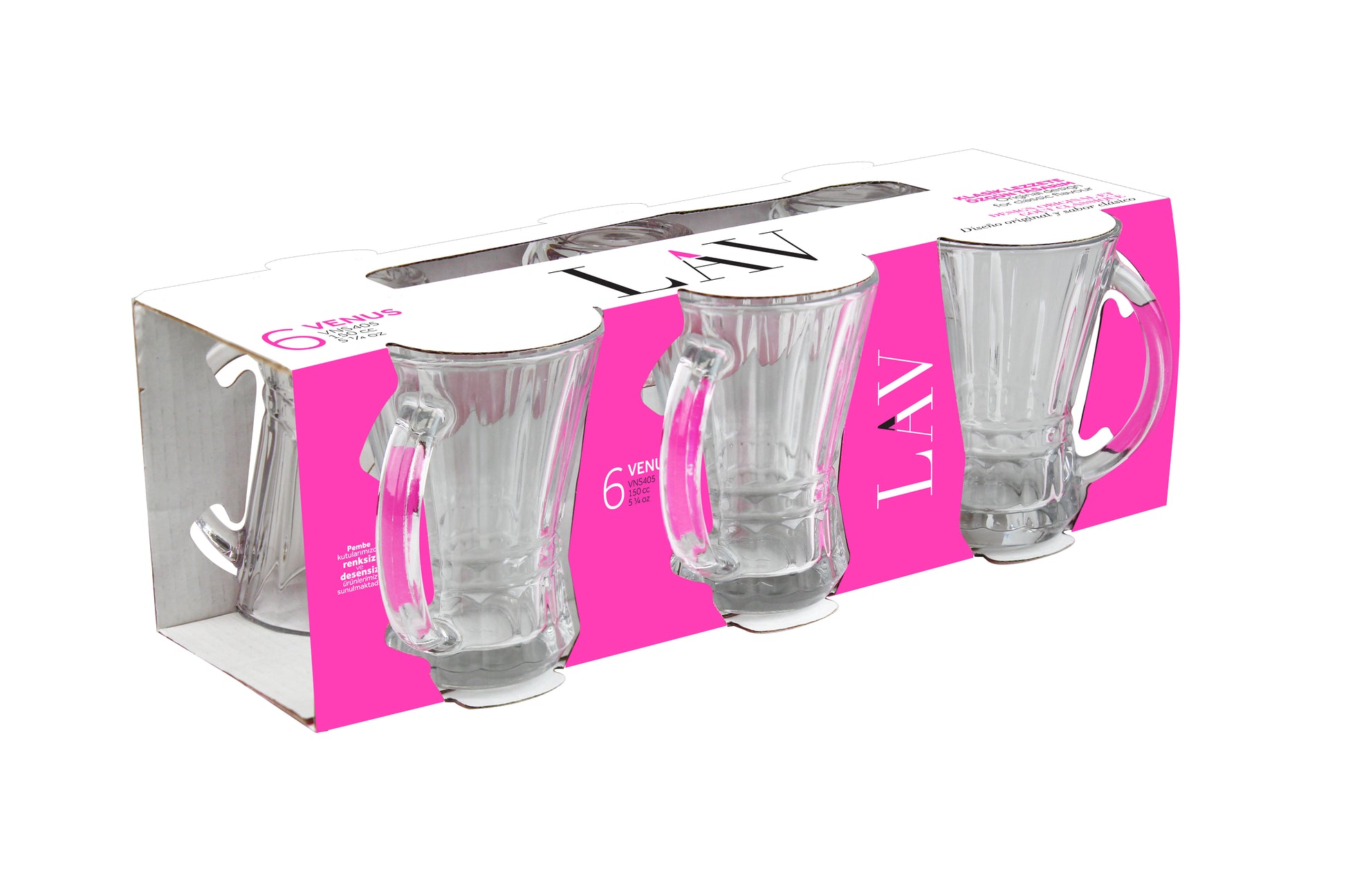 Venüs Cam Kulplu Çay Bardağı