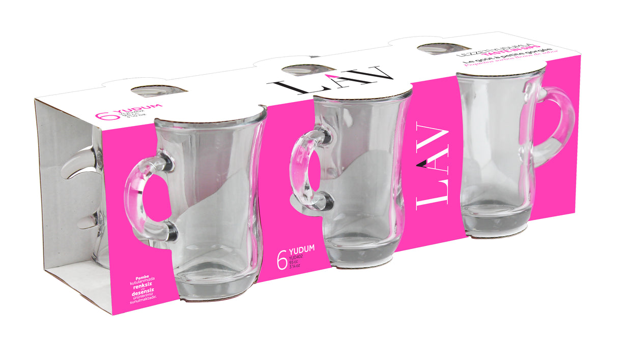 Yudum Cam Kulplu Çay Bardağı